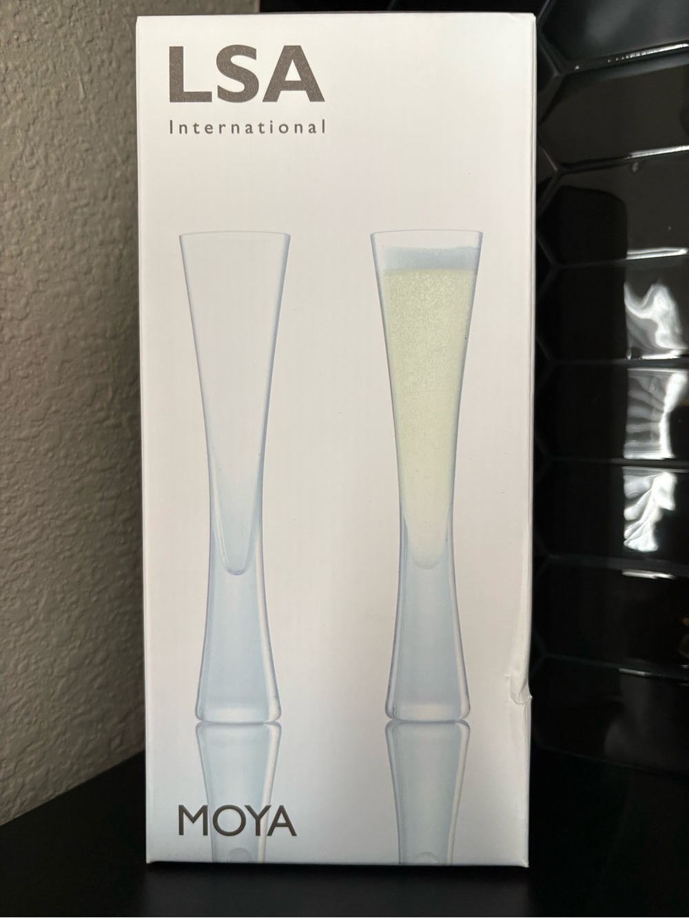 LSA Moya Clear Glass Champagne Flutes - Set of 2
